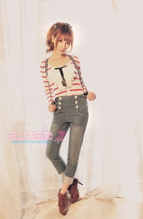 Red Striped Ruffle Shirt